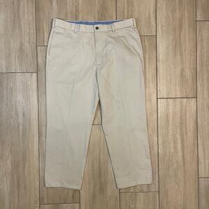 Brooks Brothers Clark Fit Chino Pants Mens 37x26 Khaki Cotton Casual Hemmed